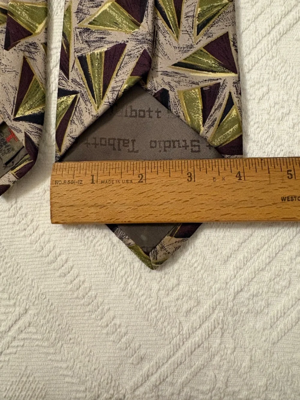 Vintage Robert Talbott Studio Silk Tie Geometric Abstract Earth Tones